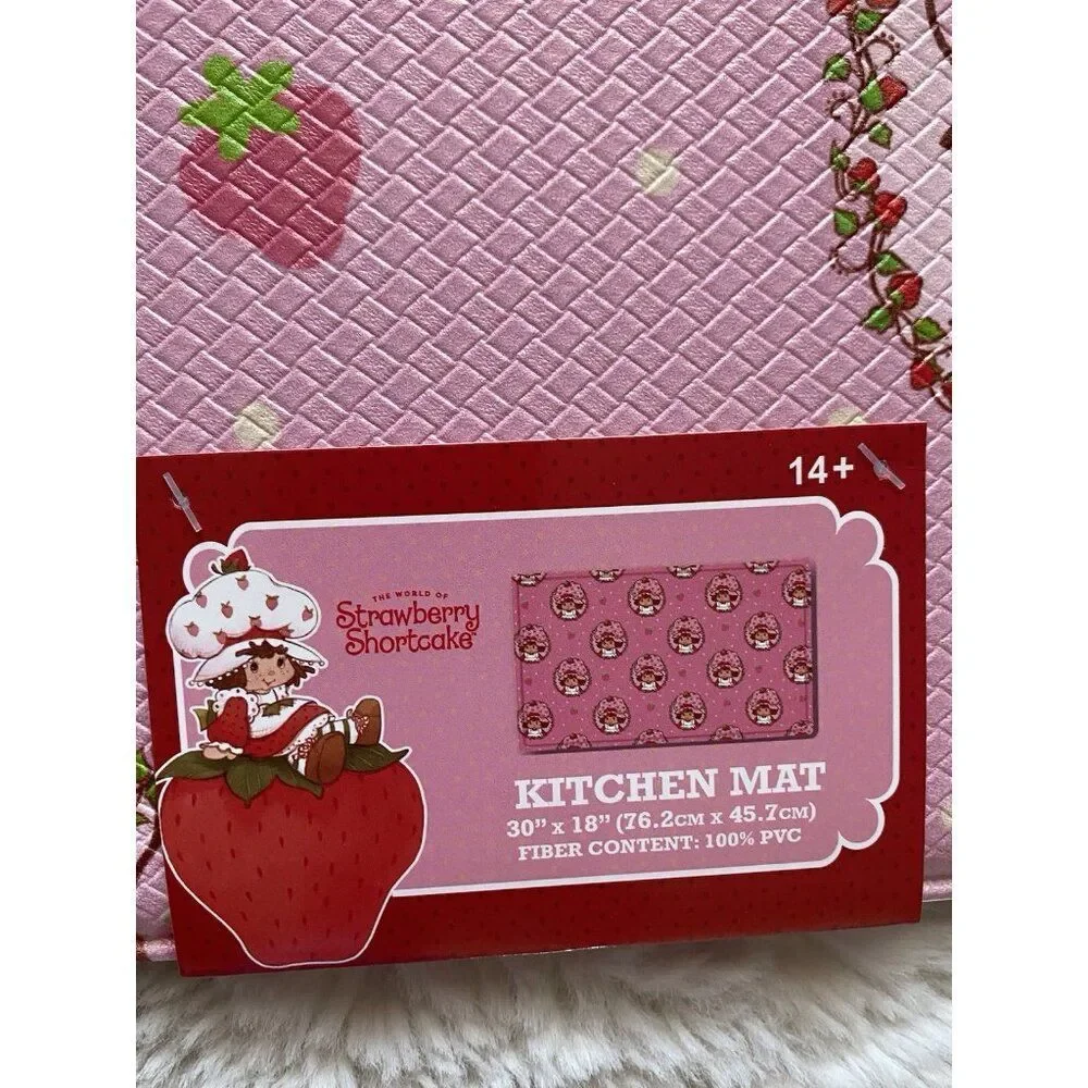 Strawberry Shortcake Anti Fatigue Kitchen Mat 18”x 30” Decorative‎ PVC Pink NEW